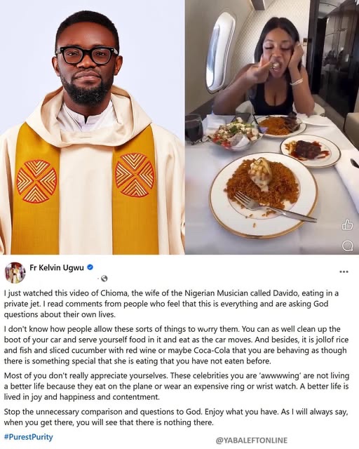 yabaleftonline's tweet photo. "When you get there you will see that there is nothing there" – Clergy man tells people coveting over Chioma as she ate in a Private Jet https://t.co/frsDR3nbYh