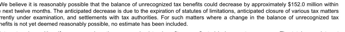 $HRB H&amp;R Block “reasonably possible” to recover $152m ($1.15/share) from def. tax assets this year. The $4.75-5 guide assumes none of it and a 25% tax rate, higher than normal.

Finally learning to under promise and over deliver. Should never have been in last years guide