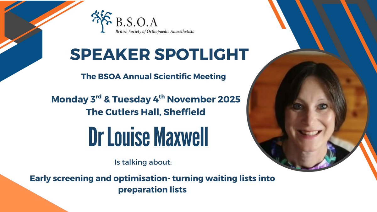 💡SPEAKER SPOTLIGHT💡
Dr Louise Maxwell will be joining us at BSOA ASM 2025 in Sheffield this November. Register now to see her talk!  

Registration link- lnkd.in/ePmg5ut2 

#BSOA2025 #ASM #Sheffield