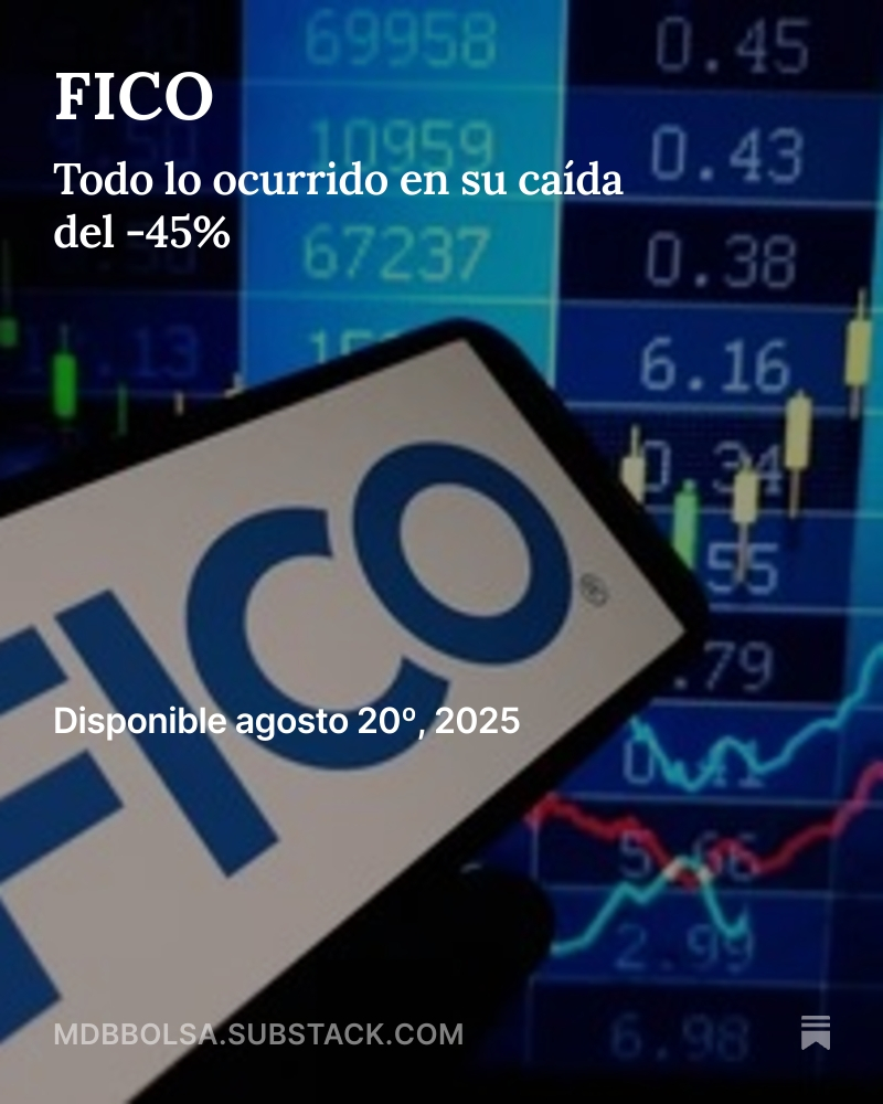 $FICO ha caído un increíble -45% desde MH 🤯

Llevo meses monitoreando la situación 🕵️

Apuntando y recopilando toda la información que he encontrado

La he agrupado toda en este post 👇

25 mins de lectura que te van a resumir varios meses de aventuras

Disponible en el🔗 fijado