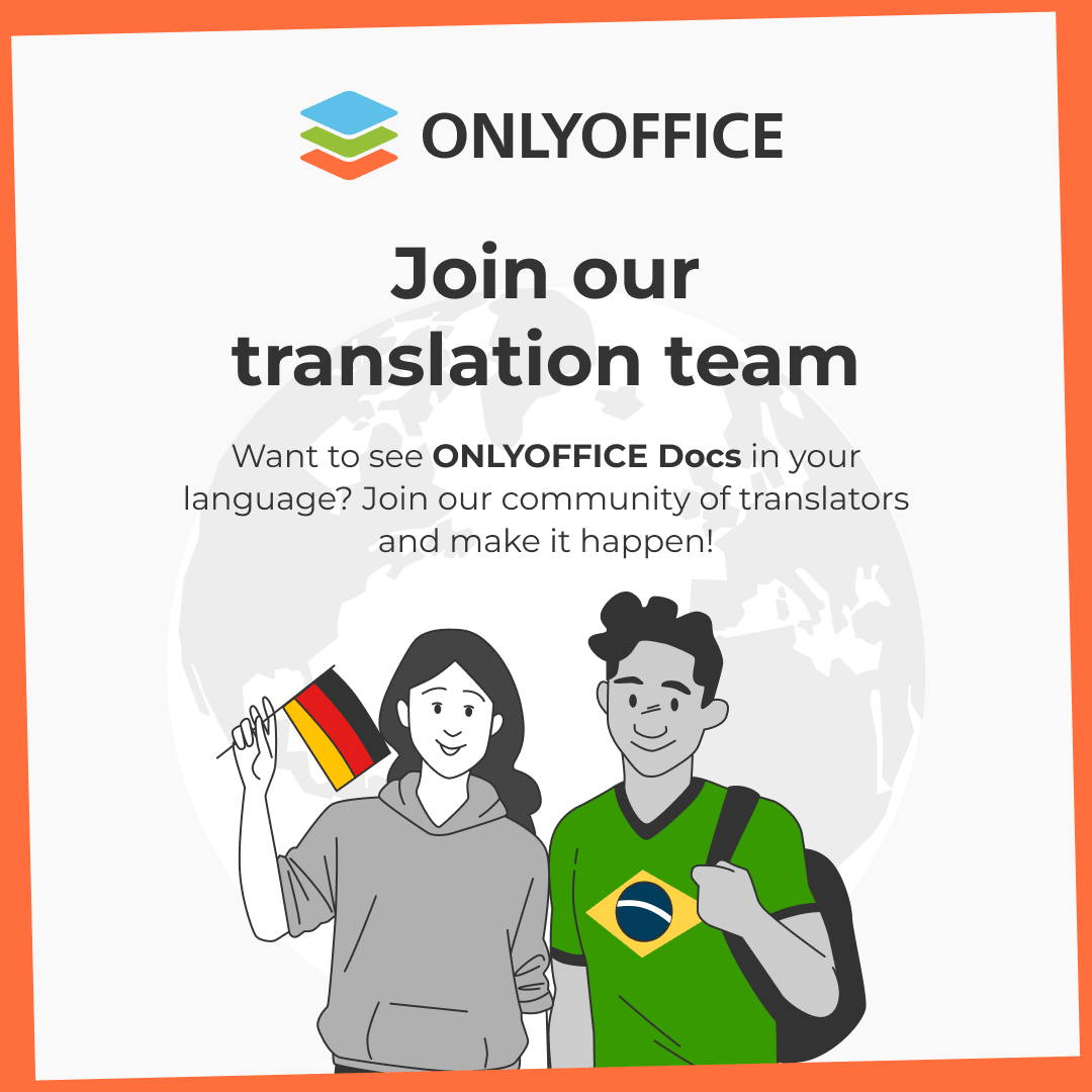 only_office's tweet image. Join the #ONLYOFFICE Translation Community! Help bring the editors to more languages (global impact), earn recognition, and sharpen your skills 🌐
Want in? Email documentation@onlyoffice.com to get started. Which language will you add? 📧
#Localization #OpenSource