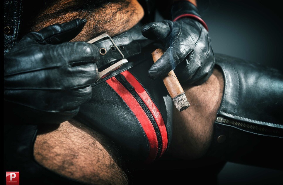 Boy, this is what's going to happen.  I am going to suck on this fat juicy cigar, and you are going to kneel between my thighs and suck on my fat juicy daddy cock