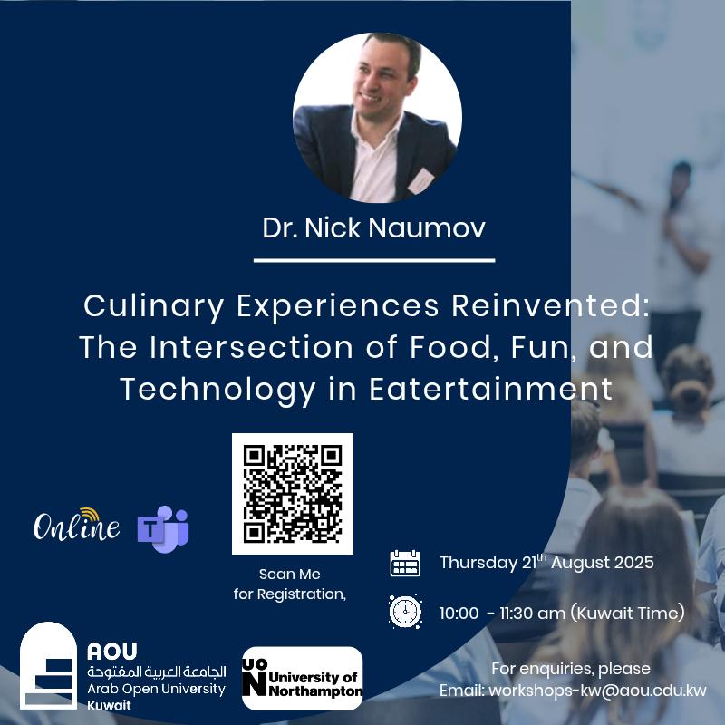 #AOU #UniversityOfNorthampton #Eatertainment #Innovation #FoodTech #CulinaryExperiences