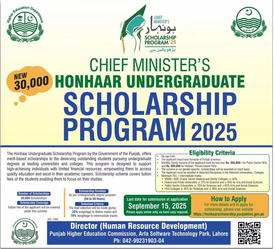 ORIC_GCWUS's tweet photo. #HonhaarScholarshipProgram2025
#Scholarships 
@GovtofPunjabPK https://t.co/a76jFytVEx