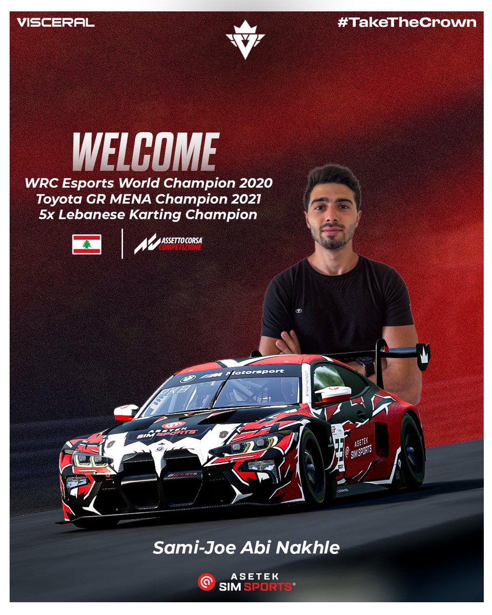 ANNOUNCEMENT | #VSRACC

We are delighted to welcome in one of MENA's finest, Sami-Joe Abi Nakhle, to <a href="/VisceralEsports/">Visceral Esports</a>! 🇱🇧

A proven champion in WRC and Gran Turismo, and adaptable across PC sims, the Lebanese driver brings versatility to our team! 👀

Bienvenue / مرحباً /
