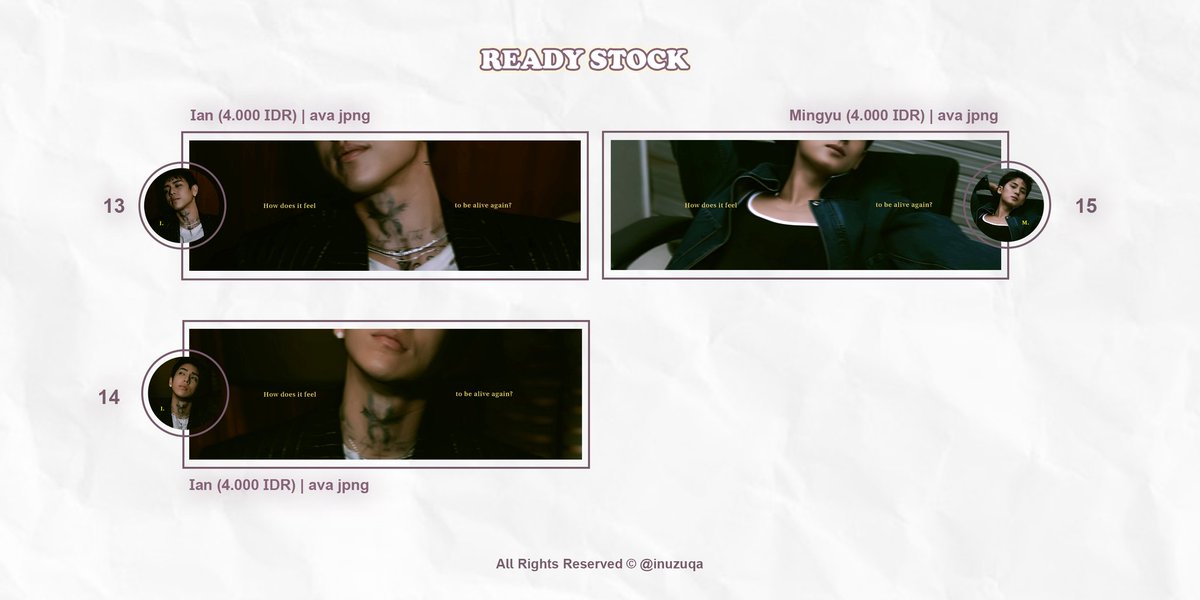 inuzuqa's tweet photo. Boleh tolong bantu repost? Terima kasih <3

Aku ada layout rs Jennie, Ningning, Giselle, Krystal, Ian (dprian), &amp; mingyu nih. Harganya 4k/each, free retext, dapat ava jpng, pembayaran via qris. Boleh langsung DM untuk take layoutnya yaaa. 💌

#zonauang https://t.co/dH9JjHcGg1
