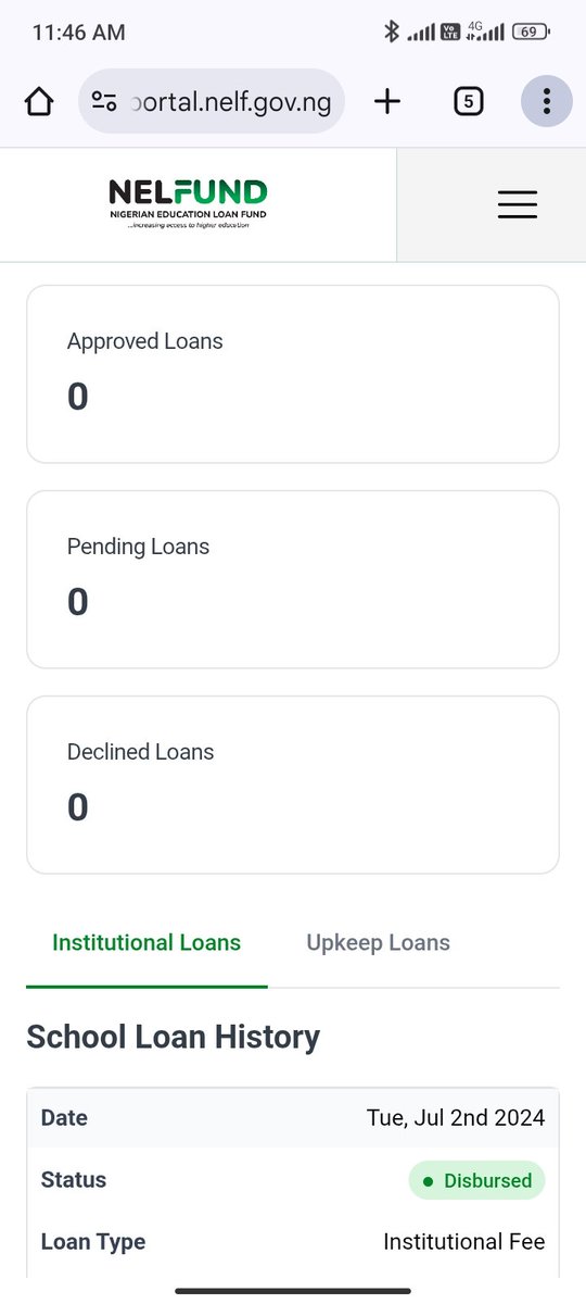 VenDi15010's tweet photo. @NELFUND @NELFUND  This is what my status is showing. While I have not received any amount. Please help me and resolve it https://t.co/41z6uCZ8HI