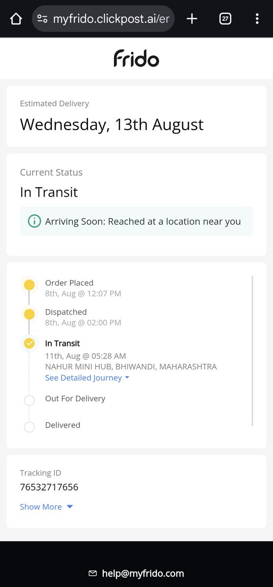 urnewaddress's tweet photo. @frido_official @ganeshsonawane 
By what date should i expect this delivery or should i give up
Was informed that the product will be delivered today at any cost
  But the status is unchanged https://t.co/uSrOIFVpwT
