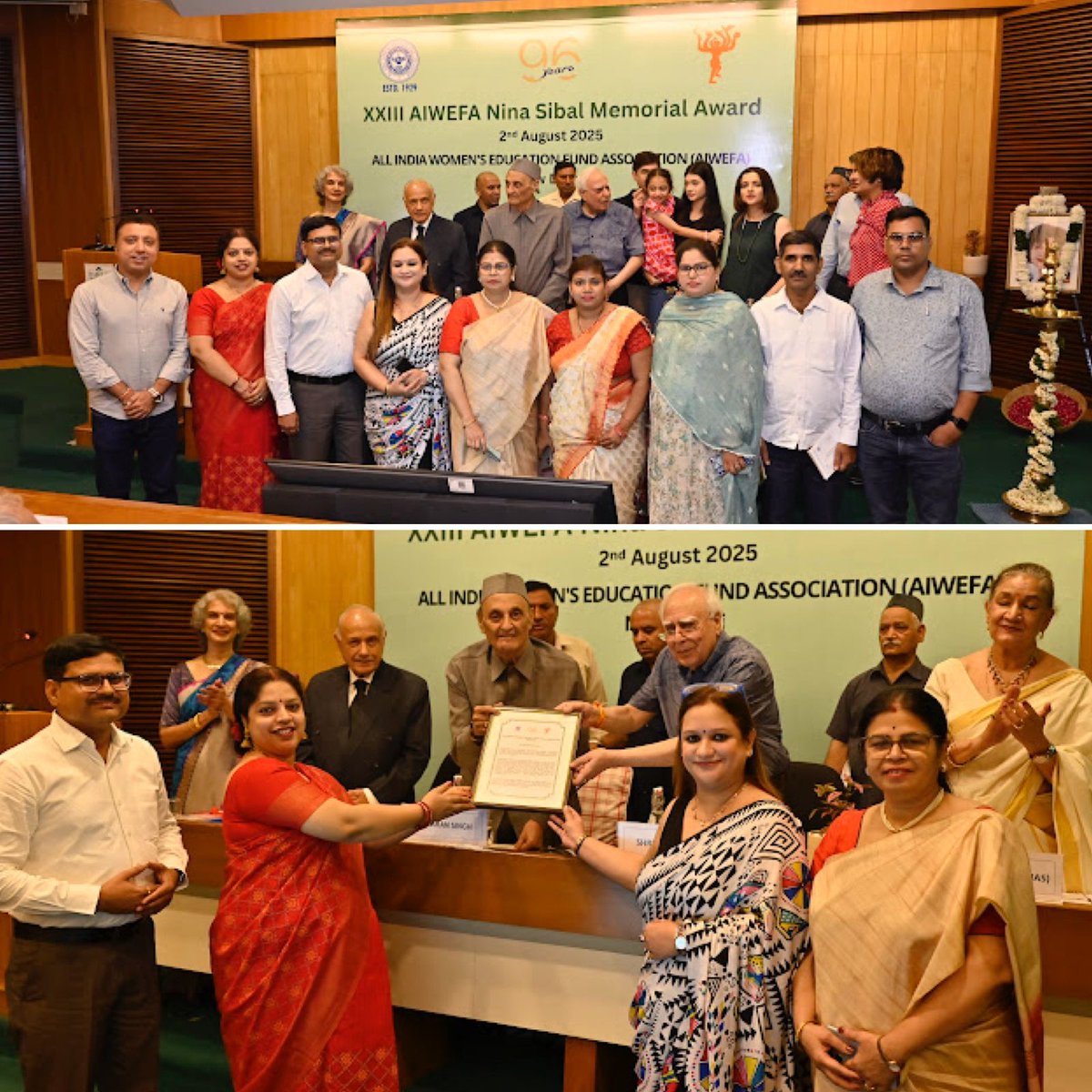 All India Women’s Education Fund Association (AIWEFA) is pleased to recognise the outstanding work done by MANOVIKAS CHARITABLE SOCIETY, DELHI empower persons living with disability.The commendation was presented by Dr Karan Singh ji and Shri Kapil Sibal. 
Congratulations...