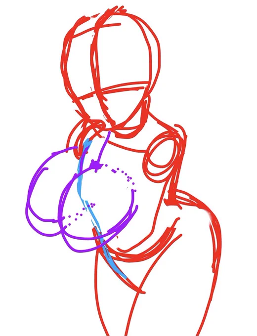 水着シャトラの絵のバランスがどうしても納得いかなくて、下手くそなりに分解した。合ってるか分からないけど。 納得した…おま…デカすぎるんよ…