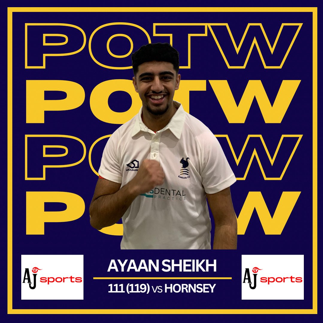 Player Of The Week 🌟

For the second time this season, congratulations to Ayaan for winning POTW for a smashing century for the 2’s 😍

Superb stuff Ayaan, finish the season strong 💪🏻

#eastcotecc #squirrels #upthesquirrels #ecc #allgasnobrakes #playeroftheweek #potw #wellbatted