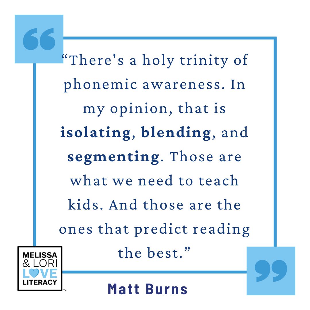 Wondering where to spend most of your time when teaching phonemic awareness? Research supports focusing on three skills: isolating sounds, blending sounds, and segmenting sounds.  

🎧 Listen Now! What Research Says About Phonemic Awareness with Matt Burns
ow.ly/FYPh50Wh0e2