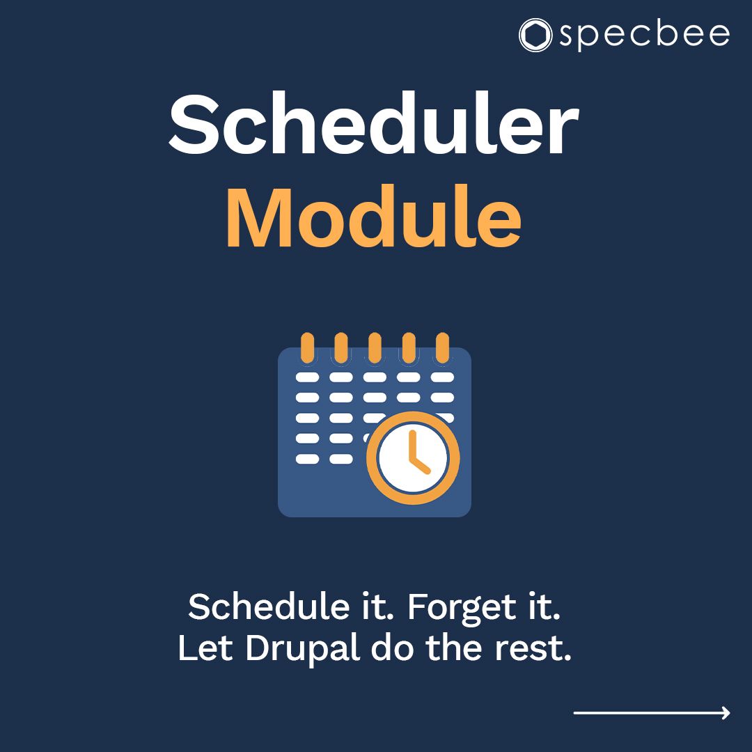 specbee's tweet image. In today’s Module Monday, we’ll focus on the Scheduler module for Drupal.

#ModuleMonday #MondaysForLearning #Scheduler #Drupal #DrupalDevelopment

Here&apos;s the link to the module: buff.ly/tqh1nh1