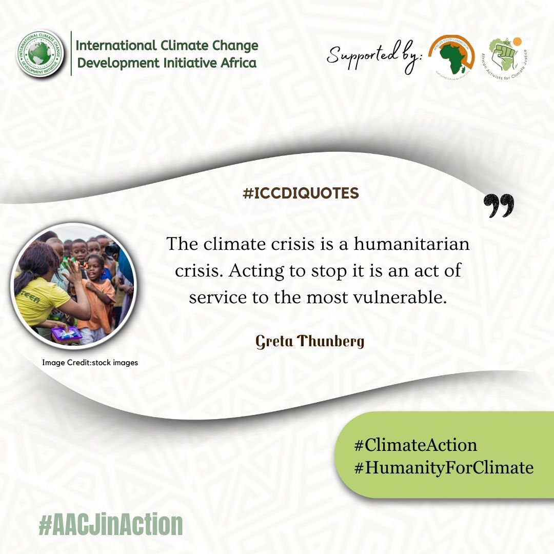 ClimateWed's tweet photo. The climate crisis is a humanitarian crisis. Acting to stop it is an act of service to the most vulnerable.” — Greta Thunberg
#ClimateAction #HumanityForClimate #AACJinAction https://t.co/meKaod6v1H