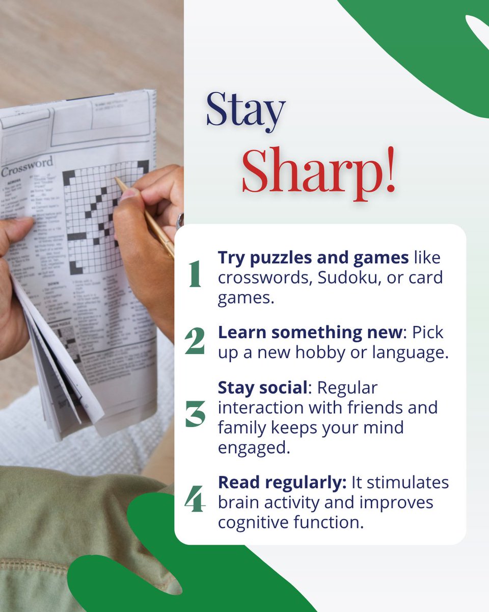 PrimaryMed's tweet photo. 🧠 Stay Sharp!

Keeping your brain active is just as important as staying physically fit.

👉 Call us for more tips on mental well-being, or make an appointment today for a wellness check! (305) 751-1500⁠ https://t.co/1rxEAyjEVM