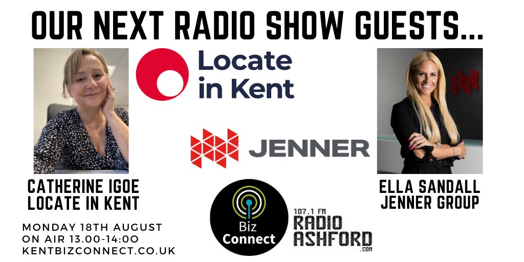 TODAY: Our Next Special Radio Show Guests; Catherine Igoe, Locate in Kent <a href="/LocateInKent/">Locate in Kent</a> &amp; Ella Sandall Jenner Group <a href="/jennergroup/">Jenner</a>. Join us LIVE ON AIR 1-2pm.  #Kent #Business #Investment #Construction; kentbizconnect.co.uk