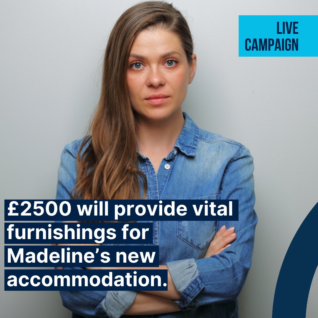 While Madeline pursues a training course to get back into employment, she needs our support to buy furnishings and turn her new property into a safe home for her child. With your support, Madeline can afford carpets and furniture, as well as a laptop for her training course.