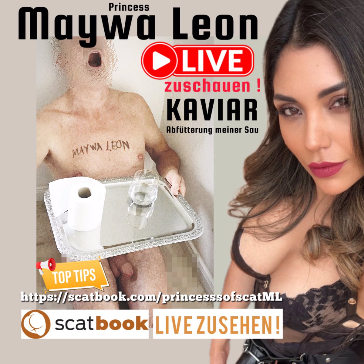 Jetzt schon vormerken !💩mega geile KAVIAR Abfütterung zum live zuschauen.
Ich befülle das Maul ab Quelle mit meiner Delikatesse. Auch KAVIAR Abfütterungen vom Teller und Tablett. Meine Sau frisst , leckt und schluckt restlos 💩Ihr seht meinen KAVIAR in Großaufnahme