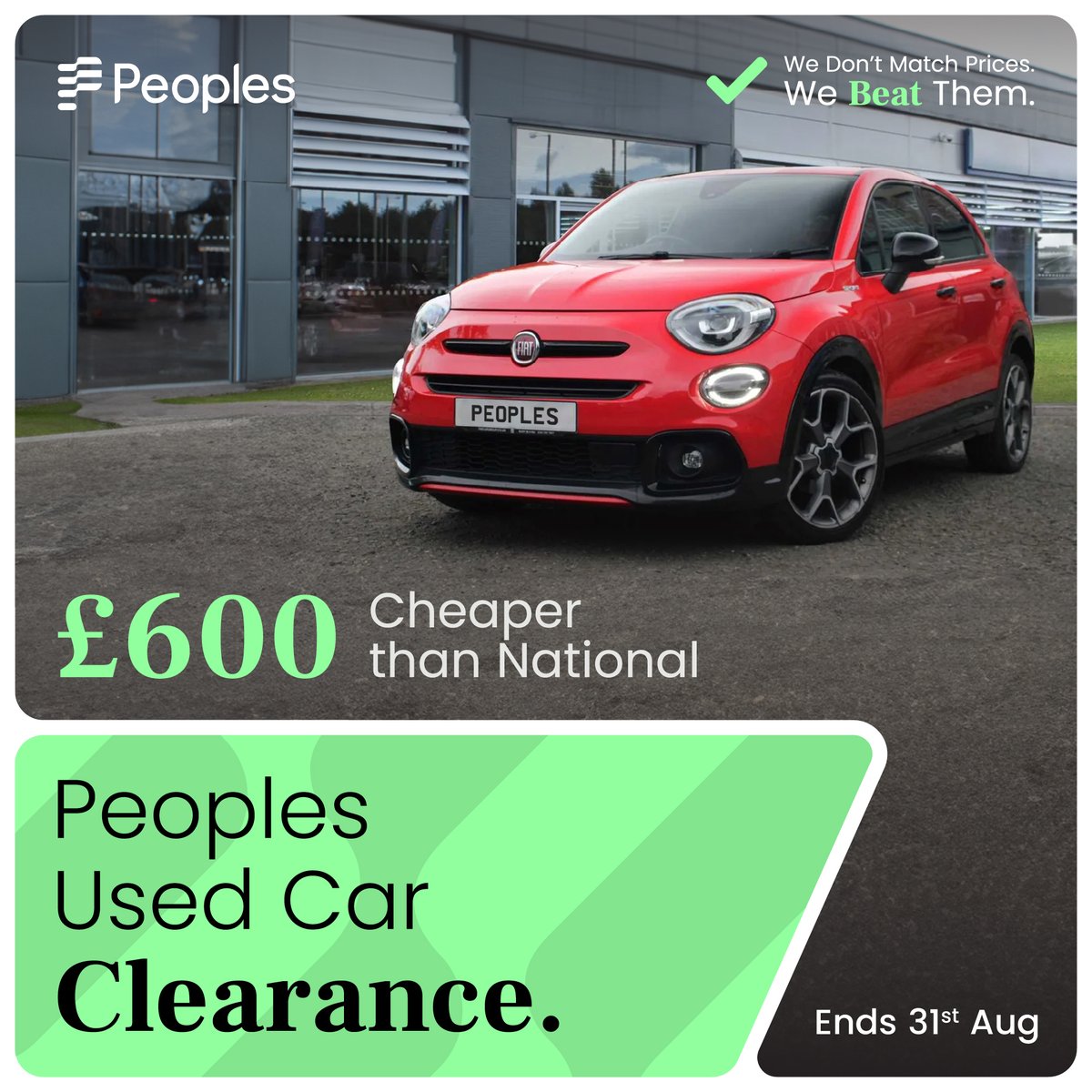 PeoplesBYD's tweet photo. Used Car Clearance!  

This 2020 Fiat 500X Sport is £600 below the national average – verified by Auto Trader.  

Buy this Fiat 500X and Pick Your Perk: a free dash cam, an overnight stay for two, or a Love2shop card  

👉 Shop the range now: https://t.co/3MtXB7neo1 T&amp;Cs apply https://t.co/IHiE4lLELL