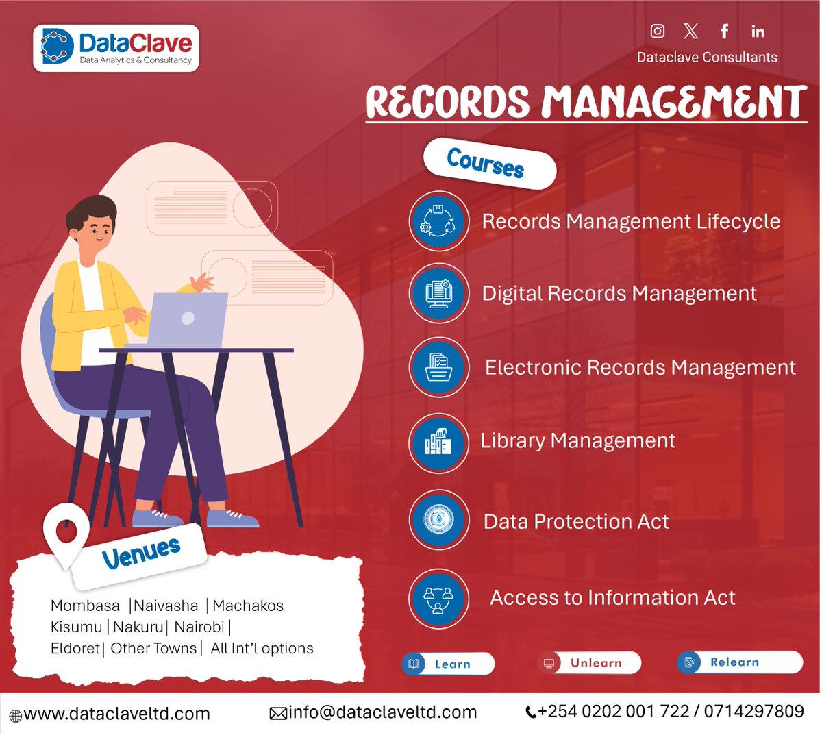 DataclaveC's tweet image. Our records Management Course teaches essential data organization, safety, and compliance, enhancing productivity, decision-making, and protecting institutional memory in today&apos;s information-driven world.
Check our website at dataclaveltd.com and reserve your slot.