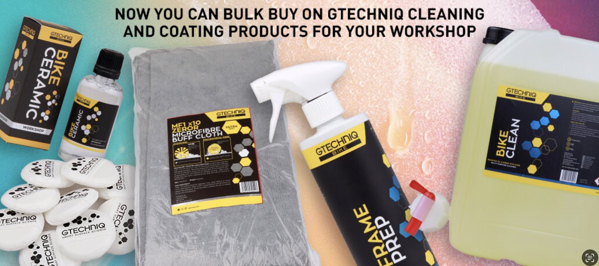 We’re excited to announce the launch of the latest range of workshop products from @gtechniquk. Built for bike trade professionals who demand premium performance, lasting results and also want to buy in bulk. 

Available now on Madison B2B.