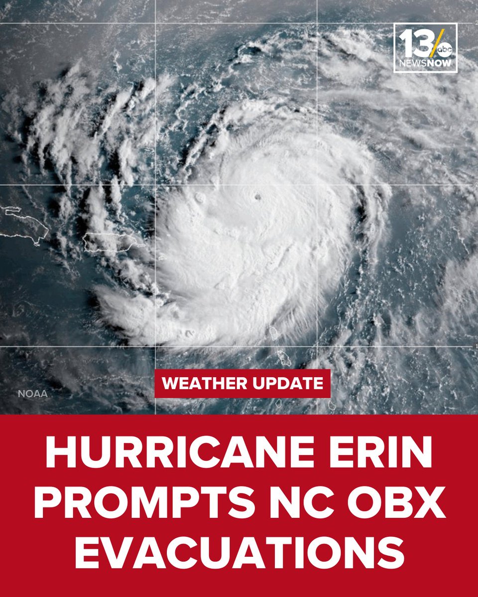 Dare and Hyde counties have ordered mandatory evacuations for Hatteras and Ocracoke Islands as Hurricane Erin approaches. A State of Emergency is now in effect, with major flooding and closures expected this week.

FULL STORY: 13newsnow.com/article/news/l…
