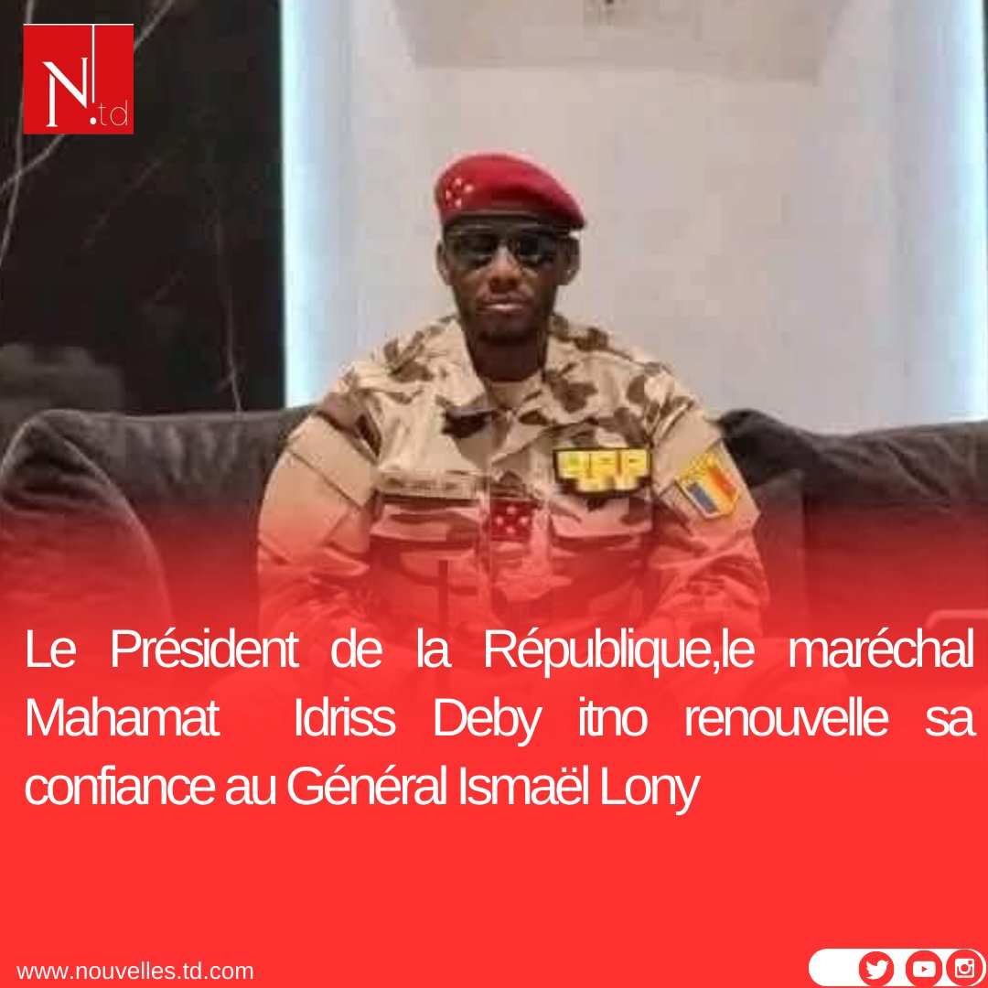 Le Président <a href="/marechalmidi/">Mahamat Idriss Deby Itno</a> a réaffirmé sa confiance au DG de l'ANSE, Ismail Souleyman Lony, suite à la fuite d’un enregistrement privé. Il dénonce une “calomnie éhontée” et un “règlement de comptes familial” visant le rôle du ministre. #Tchad #Politique
