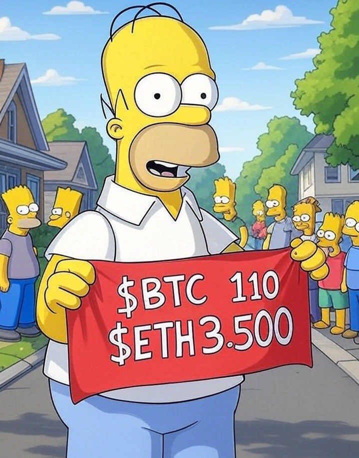 Kripto Simpsons (@kriptosimpsons) on Twitter photo kripto simpsonlar’ın yeni kehaneti:
ortalama 3 gün sonra #eth’de ve #btc’de şiddetli bir düşüş yaşanacak. kripto simpsonlar’ın yeni kehaneti:
ortalama 3 gün sonra #eth’de ve #btc’de şiddetli bir düşüş yaşanacak.