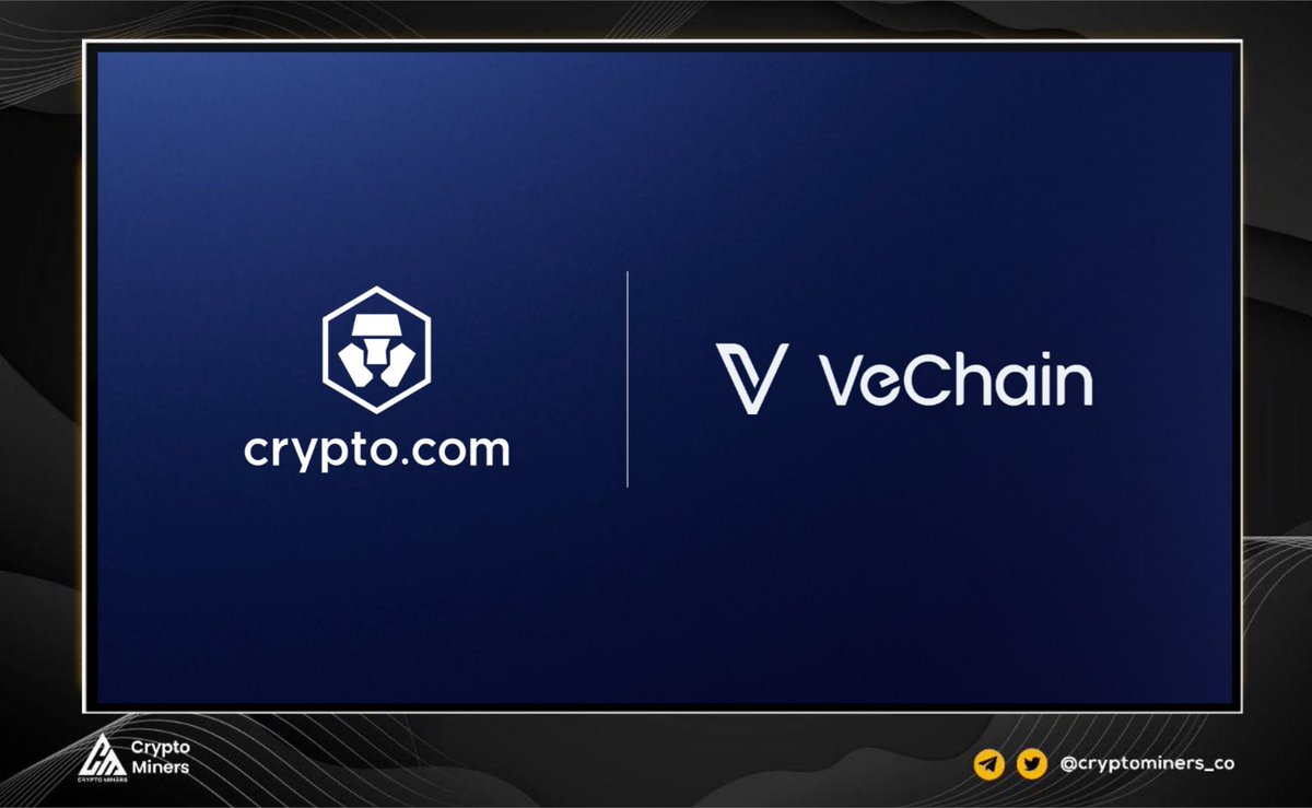 #VeChain Partners with #Cryptocom for Institutional Custody &amp; Liquidity!

@Cryptocom has partnered with @VeChainofficial to provide secure institutional custody and OTC trading support for VeChain’s native assets $VET and $VTHO.

With Crypto.com Custody, institutions