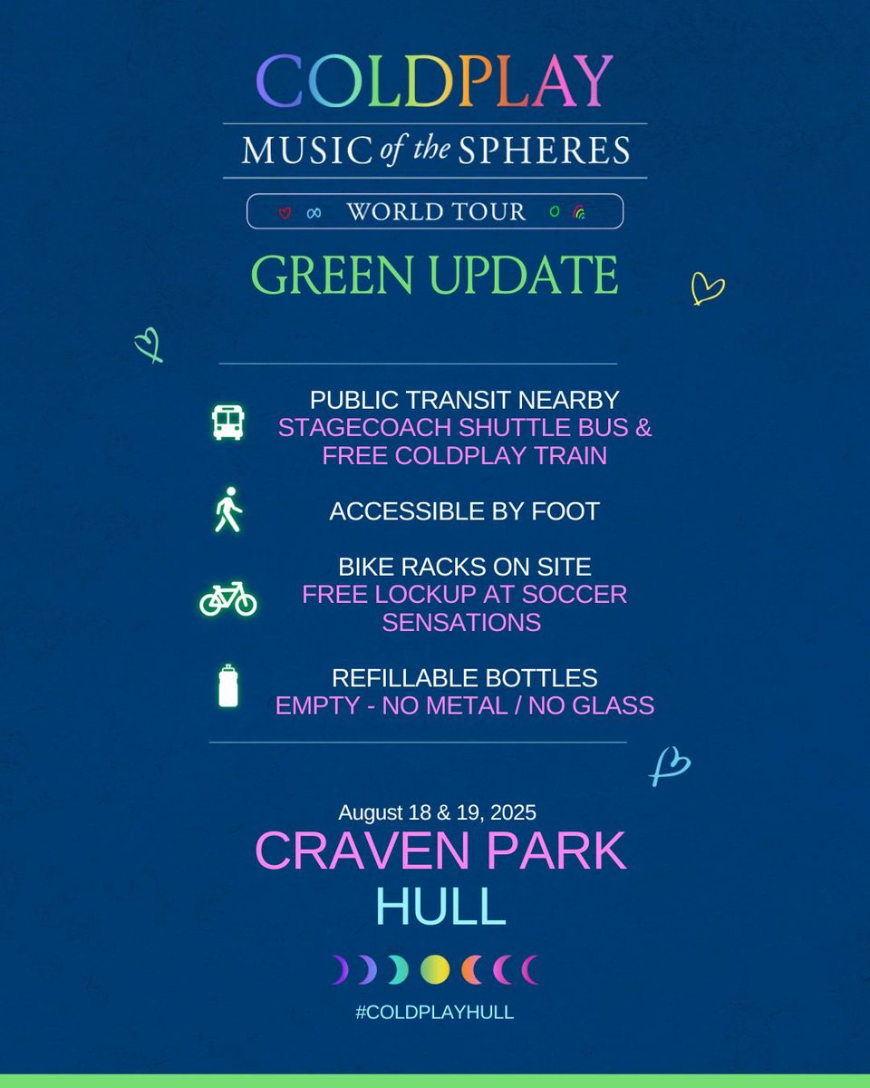 coldplay's tweet image. #ColdplayHull 

Travel info: bit.ly/45ySKC0
