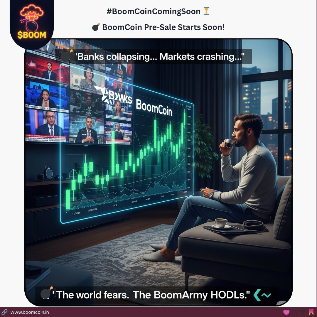 Boomcoindotin's tweet photo. 📉 Banks collapsing.
📉 Markets crashing.
🚀 But BoomCoin keeps rising!

💣 The world fears. The #BoomArmy HODLs.

⚡ Pre-Sale Coming Soon → https://t.co/jr1Ysj5jtF

#BoomCoin #CryptoRevolution #ProfitExplosion #HODL #Blockchain #CryptoCommunity https://t.co/1C7DlppeaS