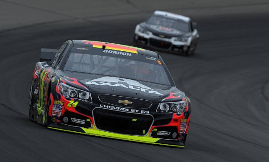 August 18, 2014: One day after Jeff Gordon won at Michigan, NASCAR held a special test session at the track, trying high horsepower and small spoilers. People at the track said it was very entertaining racing but cars were reaching 225+ mph into turn 1. 🤯
