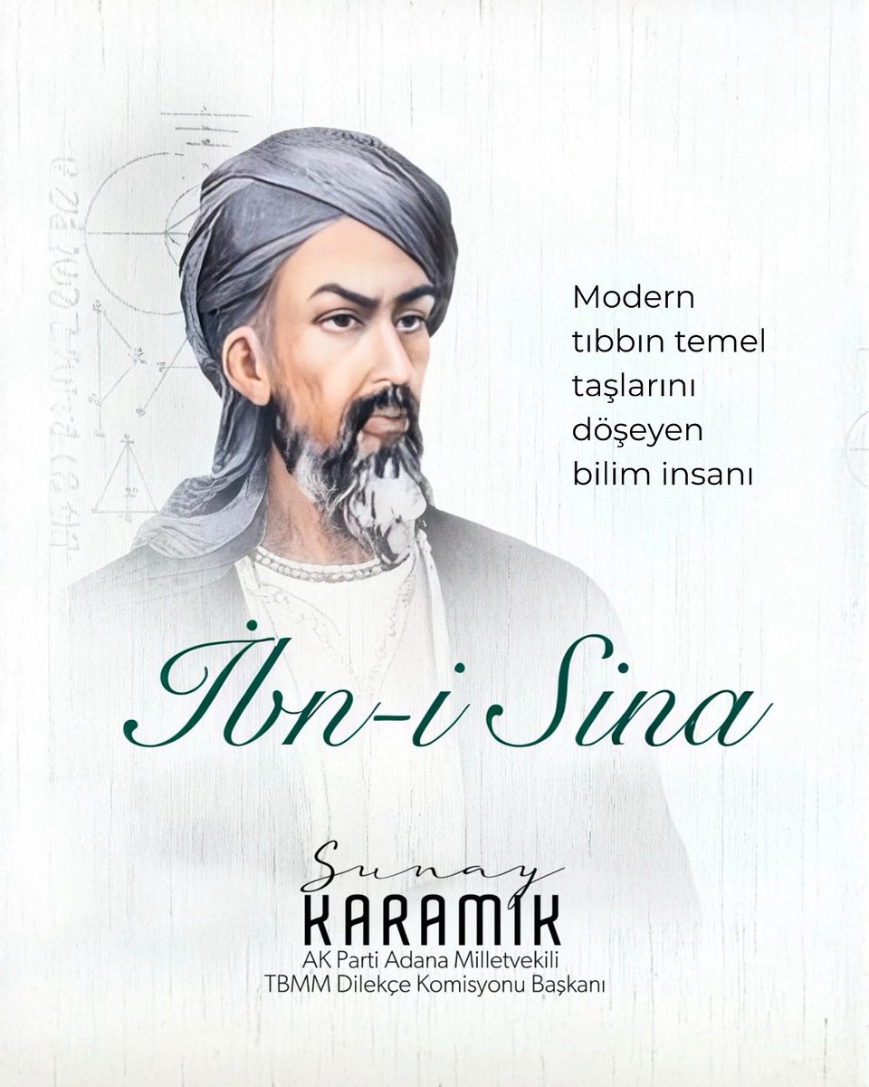 KaramikSunay's tweet photo. Modern tıbbın öncüsü, aklın ve bilimin yol göstericisi İbn-i Sina’yı rahmet, saygı ve minnetle anıyorum.

İlme adadığı ömrü ve insanlığa bıraktığı eşsiz miras, yüzyıllardır olduğu gibi bugün de bizlere ışık tutuyor.

#İbnİSina #Bilim #Tıp https://t.co/BFB4pOQtsg