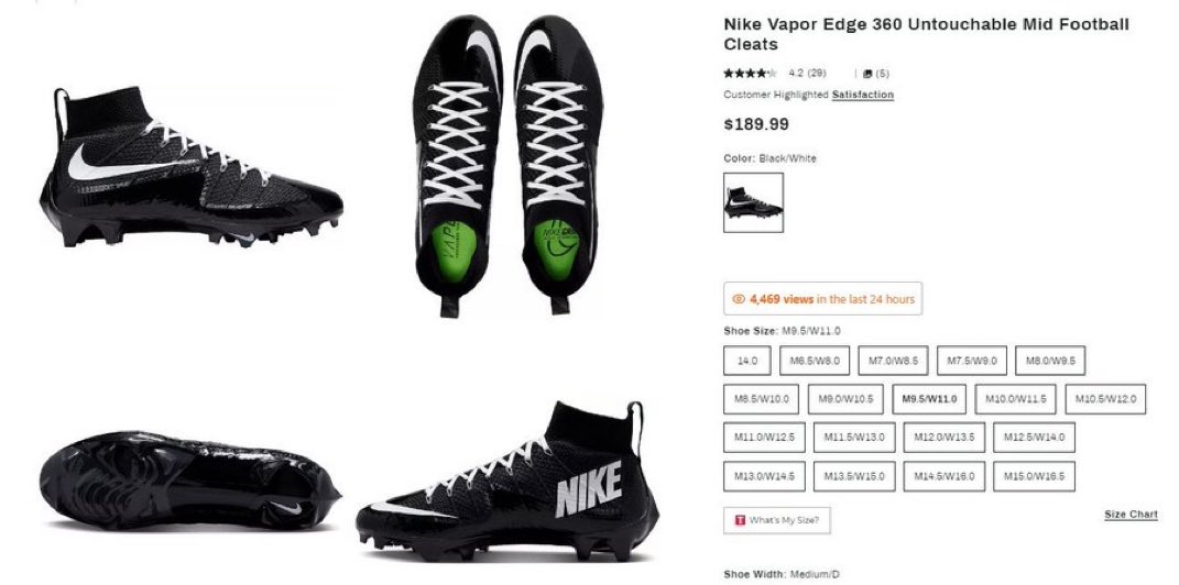 AD: All Sizes @ DSG
Nike Vapor Edge 360 Untouchable Mid Football Cleats 'Black'

->tinyurl.com/3v3en3p2