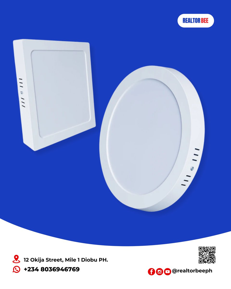 realtorbeeph's tweet image. Upgrade your ceiling lighting with LED Panel Surface Lights — sleek, durable, and energy-efficient! 🚚📦💡

#PanelSurfaceLight #LEDPanelLight #InteriorLighting #ModernLighting #ElectricalSuppliesNG