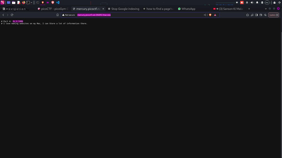 ping_n_pwned's tweet image. Scavenger Hunt Challenge
Solved "Scavenger Hunt" on picoCTF!
The flag was scattered across HTML source, CSS, robots.txt, .htaccess, and even .DS_Store. Enumeration is 🔑 in web CTFs!
#WebExploitation #picoCTF #CTF #OSINT
