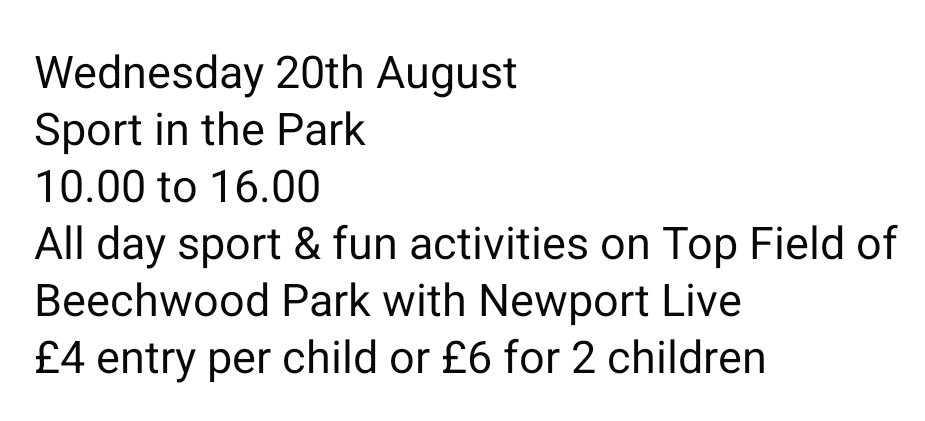MrPotatoEd2's tweet photo. A busy week ahead:
Mon, Tue, Thur &amp; Fri - Nine Mile Point  8.30-2pm. 🍔🌭🥓🥔
Weds @ Beechwood Park for Sport In The Park.⚽️🥅 @NewportLiveUK
Thurs evening @crosskeysrfc for a friendly match v @Talywain_RFC  🏉
Mon 25th Aug to Fri 5 Sept, CLOSED for a well earned break! 🏖 https://t.co/FKsXrXwu97