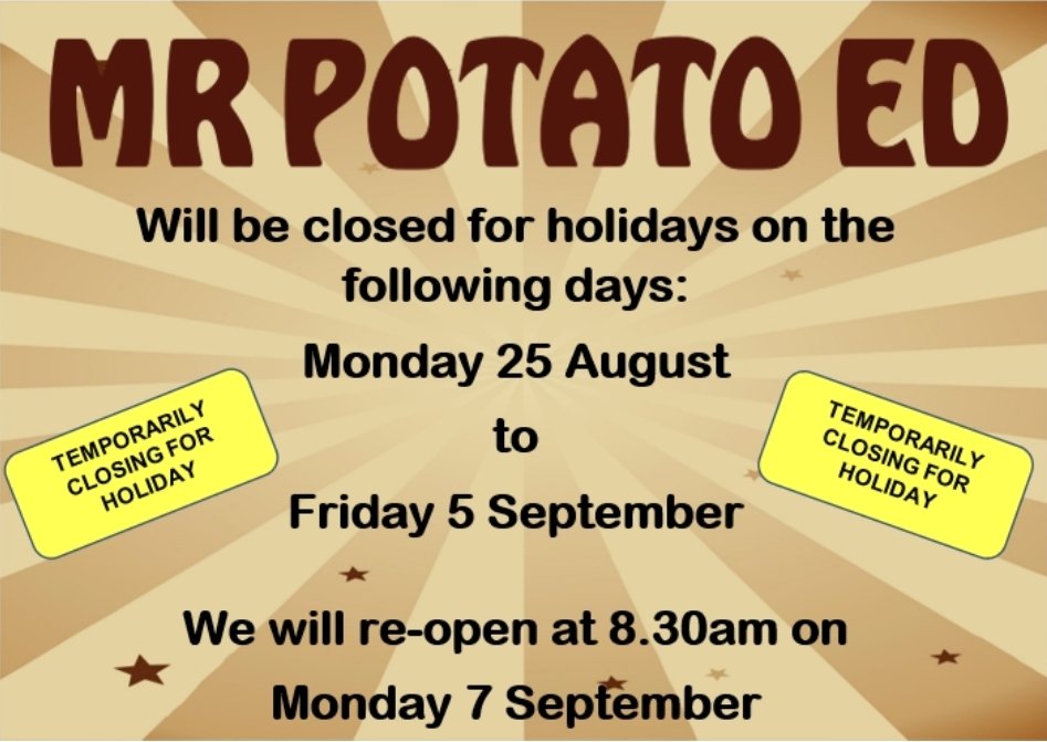 A busy week ahead:
Mon, Tue, Thur &amp; Fri - Nine Mile Point  8.30-2pm. 🍔🌭🥓🥔
Weds @ Beechwood Park for Sport In The Park.⚽️🥅 <a href="/NewportLiveUK/">Newport Live</a>
Thurs evening <a href="/crosskeysrfc/">Cross Keys RFC</a> for a friendly match v <a href="/Talywain_RFC/">Talywain RFC</a>  🏉
Mon 25th Aug to Fri 5 Sept, CLOSED for a well earned break! 🏖