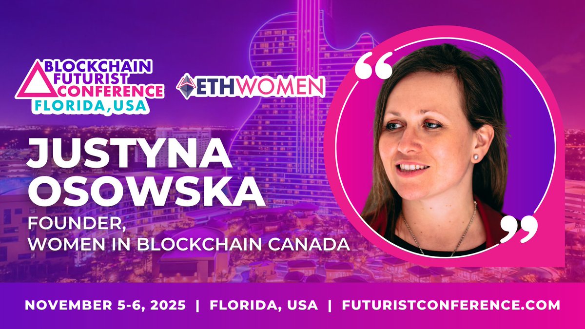WomanBlockchain's tweet image. Looking forward to speaking @untraceableinc @Ethereum_Women in #Miami! 

Join me and use the code JUSTYNA25 to receive 25% off at futuristconference.com!