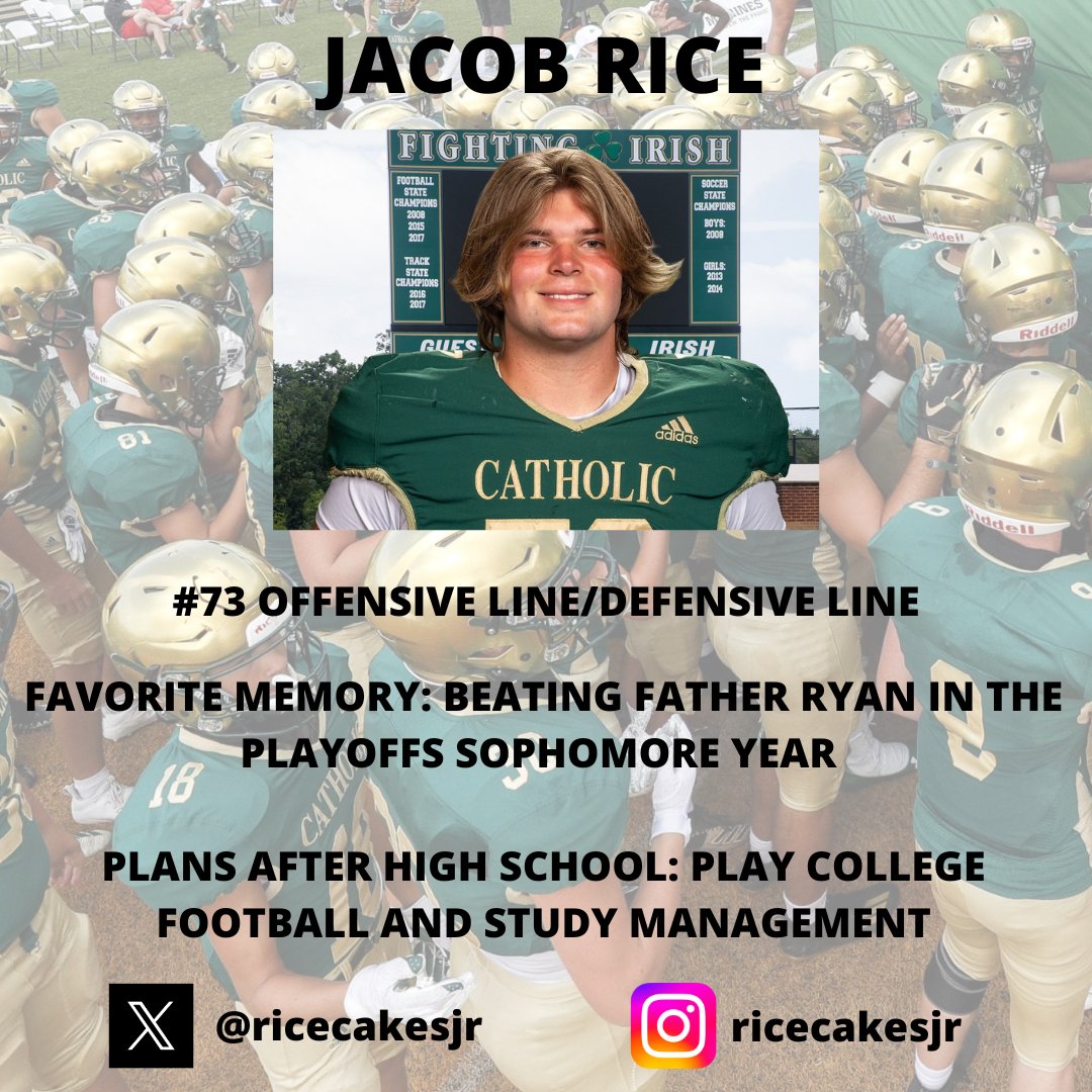 Senior Spotlight: Jacob Rice 🏈 🍀