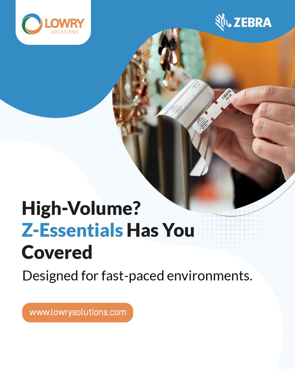 LowrySolutions's tweet image. From retail and healthcare to manufacturing and logistics, Z‑Essentials keeps your team productive with dependable labeling—wherever they work.

See the list of industries: lowrysolutions.com/blog/how-z-ess…

#Retail #Healthcare #Logistics #LowrySolutions