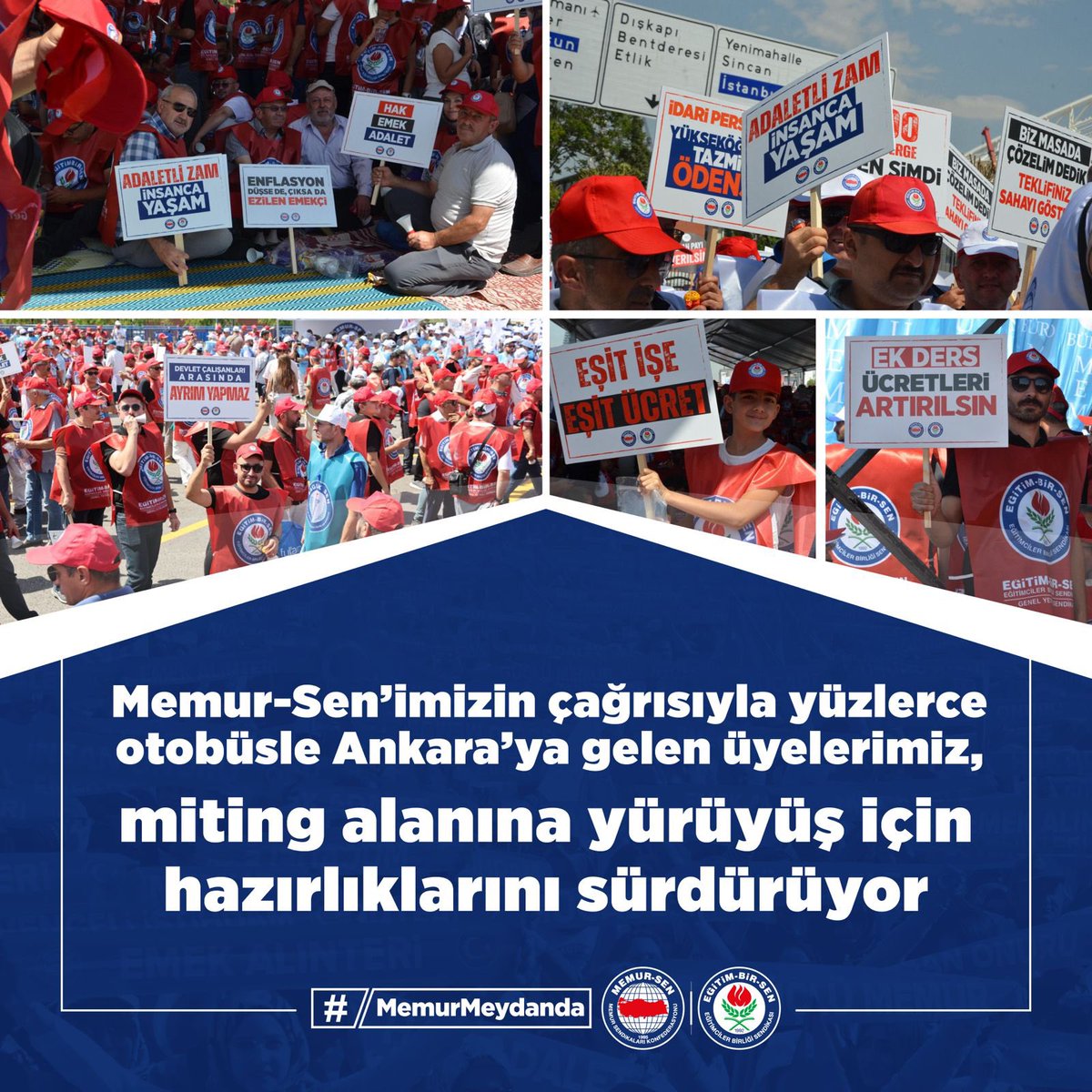 Memur-Sen’imizin çağrısıyla yüzlerce otobüsle Ankara’ya gelen üyelerimiz, miting alanına yürüyüş için hazırlıklarını sürdürüyor
 
#MemurMeydanda