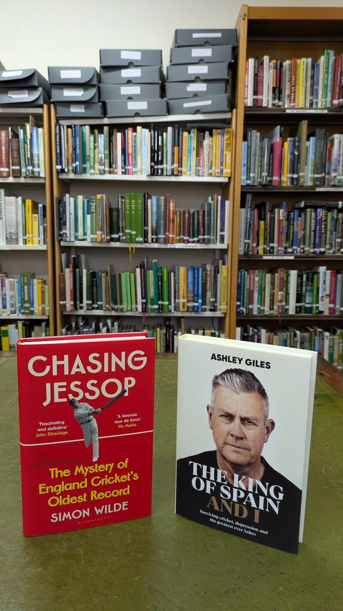 2 latest books in <a href="/MCCOfficial/">Marylebone Cricket Club</a> Library, Gilbert Jessop's great feat has come up a few times this summer &amp; <a href="/swildecricket/">Simon Wilde</a> has written a great account of that famous innings also Ashley Giles's autobiography on his career &amp; dealing with depression <a href="/FairfieldBooks_/">Fairfield Books</a> <a href="/BloomsburyBooks/">Bloomsbury Books UK</a>
