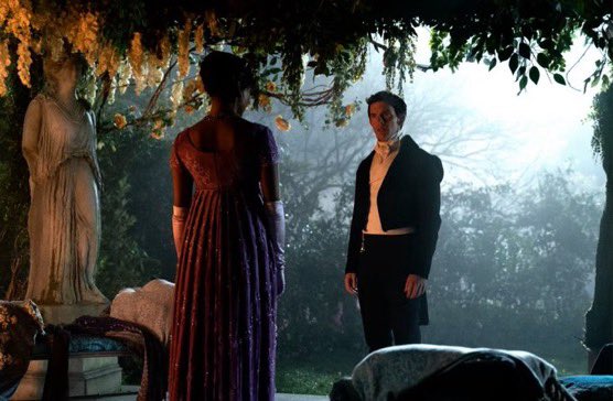Simone Ashley and Jonathan Bailey in new/old stills from Bridgerton S2