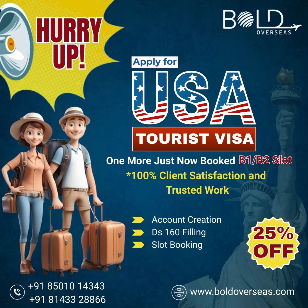 boldoverseas's tweet photo. 🌎✈️ Ready to explore the USA? Get your B1/B2 Tourist Visa hassle-free with Bold Overseas!
25% OFF – Limited Time Offer!
📞 +91 85010 14343 | +91 81433 28866
🌐 https://t.co/QJrbsR24cq
#USATouristVisa #VisaMadeEasy #travelabroad #b1b2visa #TouristVisa #B1B2 #ds160 #boldoverseas https://t.co/2aUoLkFPzD
