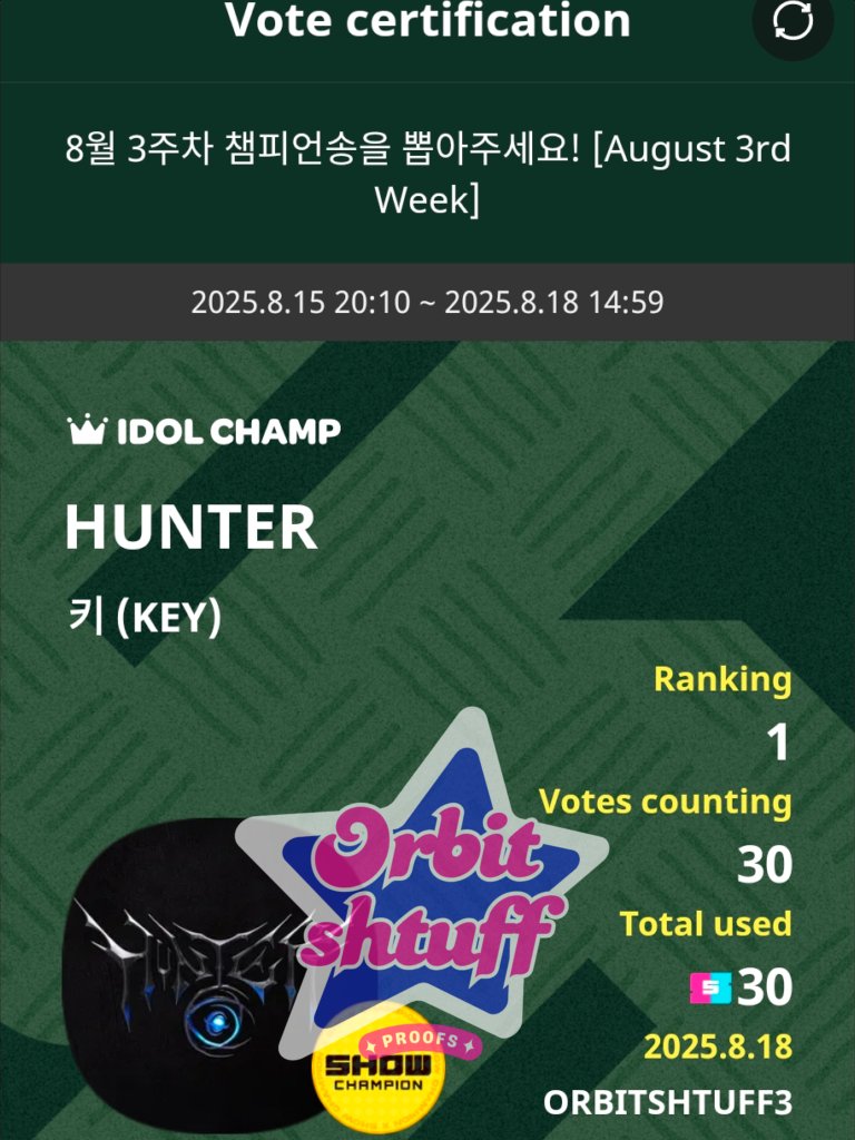 orbitshtuff's tweet image. GIVEAWAY END‼️
Congratulation KEY for winning🥇place on poll and EVNNE for winning most proof🎉

30🎟 Time tickets rewarded to #KEY
60🎟 Time tickets for #EVNNE
Thank u for join the GA☺

Here&apos;s the proof : 
#OS_proof