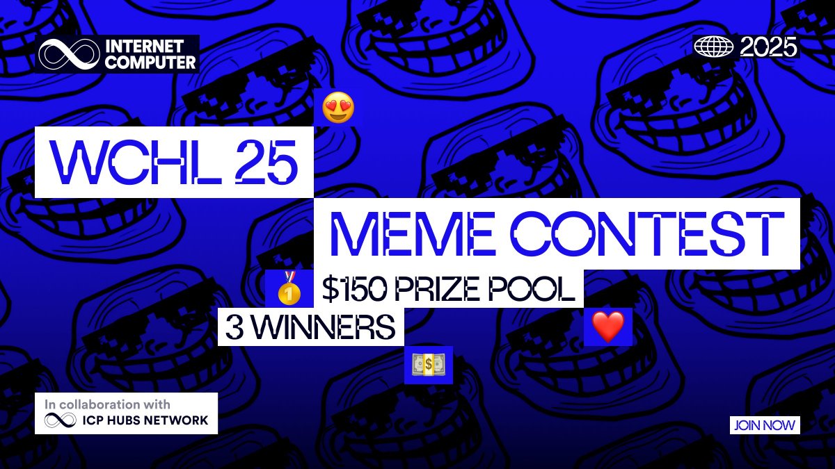 ICP HUB Portugal (@icphub_pt) on Twitter photo ๐จ Reminder - MEME CONTEST ๐ง ๐ฅ
๐๏ธ Deadline: August 20
$150 prize pool split among the top 3 memes ๐
How to enter:
1๏ธโฃ Make a meme (image, GIF, or <15s video)
2๏ธโฃ Post it on X with: #WCHL25 #WorldComputer #ICPMemes
3๏ธโฃ Follow <a href="/icphub_PT/">ICP HUB Portugal</a>
4๏ธโฃ Drop your tweet link on Atlas ๐ ๐จ Reminder - MEME CONTEST ๐ง ๐ฅ
๐๏ธ Deadline: August 20
$150 prize pool split among the top 3 memes ๐
How to enter:
1๏ธโฃ Make a meme (image, GIF, or <15s video)
2๏ธโฃ Post it on X with: #WCHL25 #WorldComputer #ICPMemes
3๏ธโฃ Follow <a href="/icphub_PT/">ICP HUB Portugal</a>
4๏ธโฃ Drop your tweet link on Atlas ๐