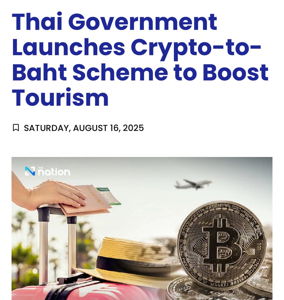 🇹🇭 Thailand launches “TouristDigiPay” to let tourists convert crypto into Thai Baht, boosting its tourism industry

While Malaysians are more concerned about how foreign tourists affect their feelings

Lesson to learn here