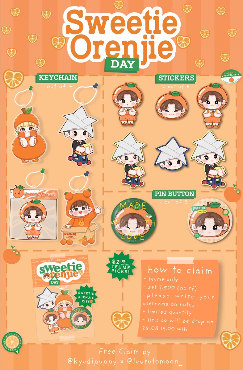 kyudipuppy's tweet image. [RT &amp;amp; Like are appreciated]

🧡Free claim special ASAHI birthday🧡
⤷ 𝘣𝘺 @kyudipuppy X @luvrutomoon_

How to claim : 
ᥫ᭡ teume only 
ᥫ᭡ ⁠set 7500 (no rf) 
ᥫ᭡ ⁠please write ur usn on notes 
ᥫ᭡ ⁠limited quantity (1 kit/person)
ᥫ᭡ ⁠link co drop on 25.08 19.00 WIB