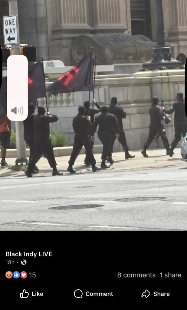 It's a shame that <a href="/WTHRcom/">WTHR.com</a> is too busy licking the boot of IMPD/ISP to actually do a proper journalism &amp; name the "hate group".

Spoiler alert: White Supremacists. 

Once again, NAZIS seen marching through downtown Indianapolis openly waving swastika flags. 

I wonder how many